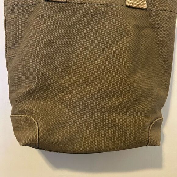 J. Crew Olive Green Canvas Tote canvas Bag boho gothic grunge army hippie camp - Picture 5 of 8